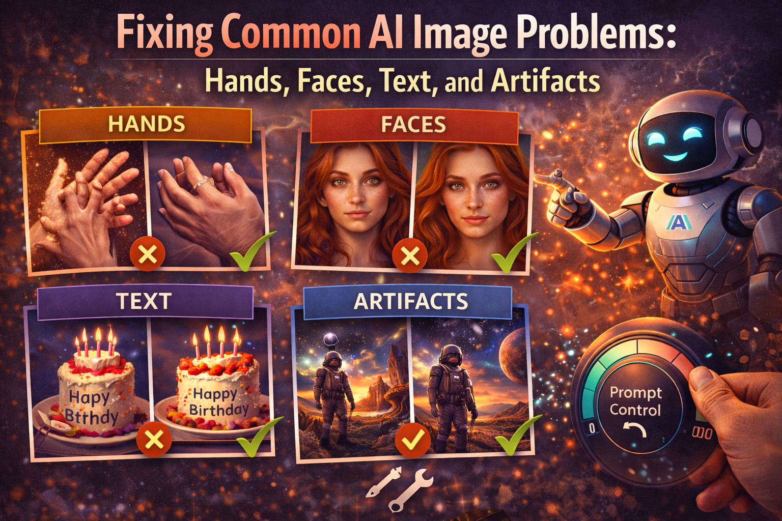 Fixing Common AI Image Problems: Hands, Faces, Text, and Artifacts