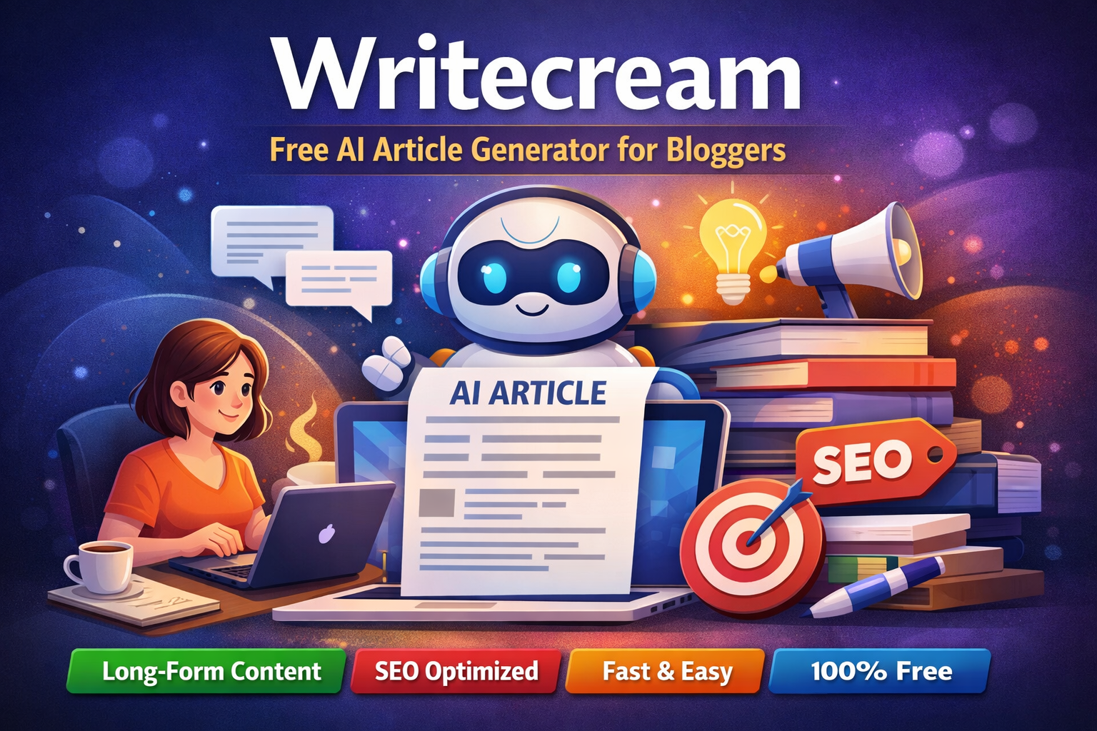 Writecream: Free AI Article Generator for Bloggers in 2026