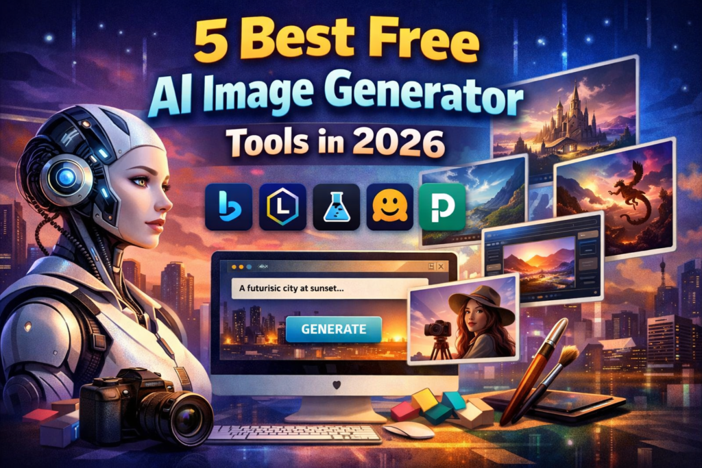 5 Best Free AI Image Generator Tools in 2026 (Easy Guide for Beginners)